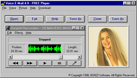 Screen Shot - Voice E-Mail 4.0 Player